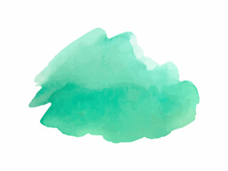 Green watercolor brush. Paint spot on a white background. Vector graphics