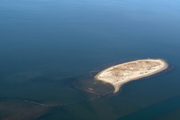 fishing oyster farm la paz mexico baja california sur from airplane panorama