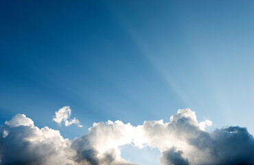 Naklejka na ściany i meble Blue sky with gray clouds