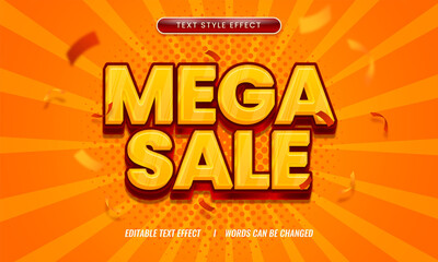 Mega sale bold editable text effect Premium Vector	