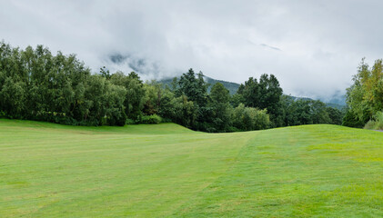 Fototapeta na wymiar Landscape of golf course in the countryside