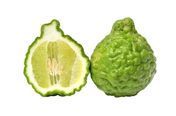  Kaffir Lime fruits isolated on white