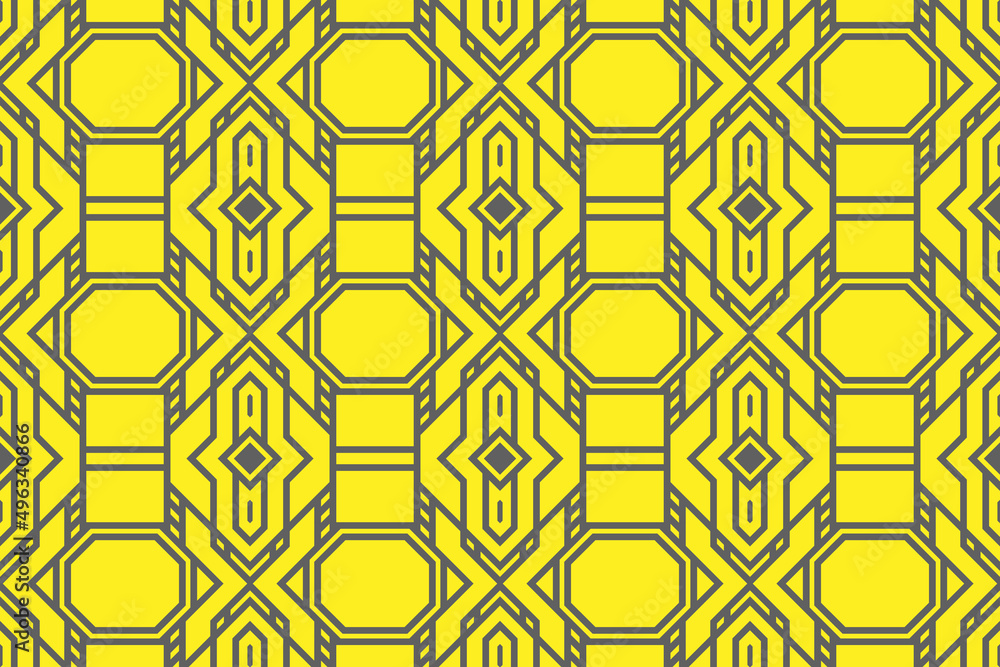Aufkleber yellow abstract modern geometric shape pattern seamless background vector design.