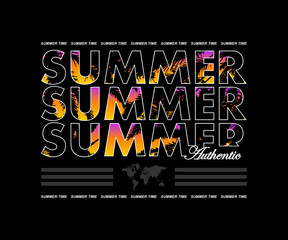 Pixel style Summer Graphic Design for T shirt Street Wear and Urban Style	
