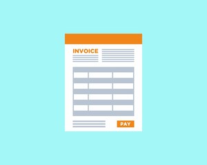 payment with electronic receipt or financial transaction, flat vector illustration