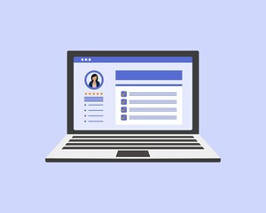Social media profile page. Flat editable vector illustration, clip art