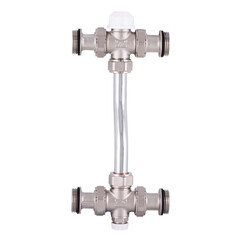 Sanitary ware. Equipment for heating system.  Instruments for measuring air pressure in pipes. Connecting elements. Bypass valve. Radiator tap. Manometer. High quality product material.


