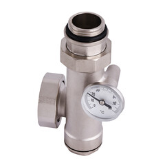 Sanitary ware. Equipment for heating system.  Instruments for measuring air pressure in pipes. Connecting elements. Bypass valve. Radiator tap. Manometer. High quality product material.

