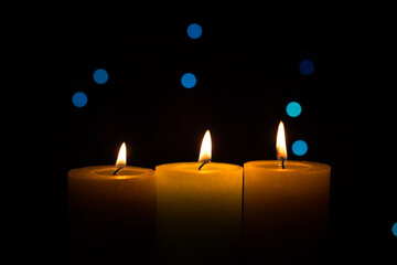 Warm candlelight on a dark mysterious background