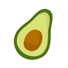 Avocado slice, fruit. Flat vector illustration in cartoon style