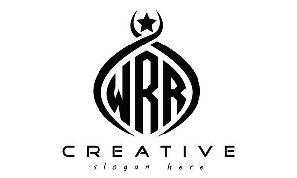 WRR three letters curved oval initial logo design, geometric minimalist modern business shape creative logo, vector template