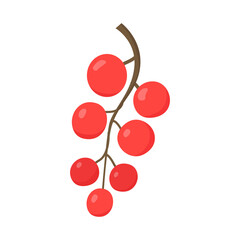 A bunch of currants, berries. Flat vector illustration in cartoon style