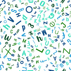 Letters, alphabet, education, school concept. Seamless vector EPS 10 pattern. Flat style
