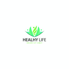Healthy logo design Royalty Free Vector