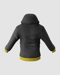 Black jacket for mockup back. 3d illustration © Kerfin7