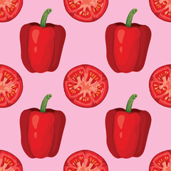 hand draw vegetable seamless pattern design