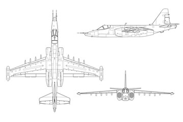 Vistas de avión de ataque Su-25