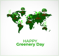 Happy Greenery Day. Template for background, banner, card, poster. vector illustration.