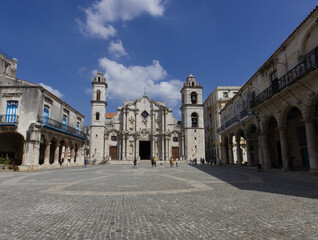 Fototapeta na wymiar View of the Cathedral of Havana, Cuba