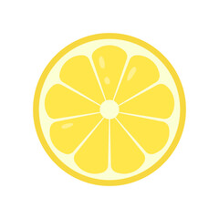 Lemon slice. Lemon cut. Flat vector illustration in cartoon style