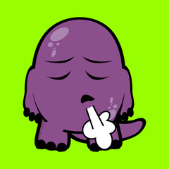 funny dinosaur character cartoon kawaii expression illustration in vector format