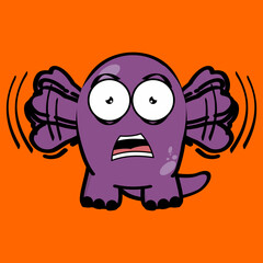 funny dinosaur character cartoon kawaii expression illustration in vector format