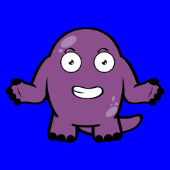 funny dinosaur character cartoon kawaii expression illustration in vector format
