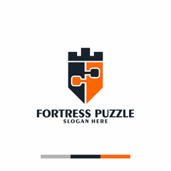 Fototapeta premium Fortress Puzzle logo design