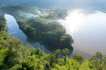 The Confluence of the  Mekong River and the Smaller River Hueang near Thai-Laos Border at Chiang...