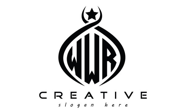 WWR three letters monogram curved oval initial logo design, geometric minimalist modern business shape creative logo design