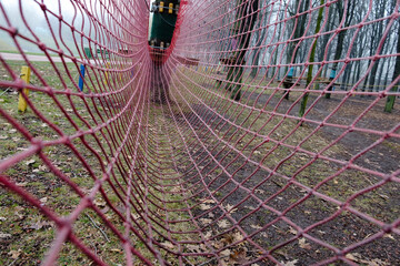 Rope park structures on trees