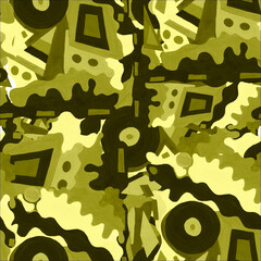 Seamless pattern with abstract camouflage elements.
