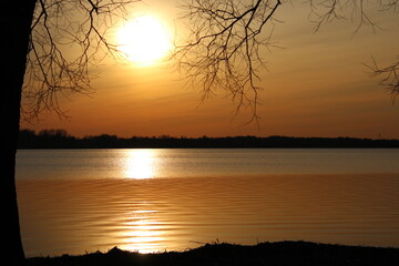 sunset on the river