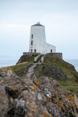 Path leading to Tŵr Mawr Lighthouse at Ynys Llanddwyn, Anglesey, on the north Wales coast