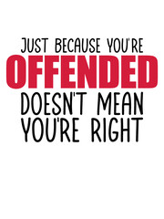 Obraz premium Spruch Offended Logo 