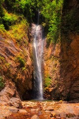 Fototapeta na wymiar One of the most beautiful Calabrian waterfalls, the Schioppo del Salino.