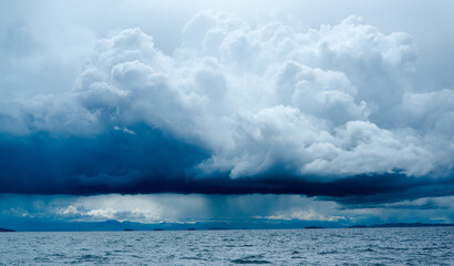 Storm brewing over Lake Titicaca , Peru