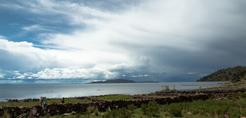 Obraz premium Storm brewing over Lake Titicaca , Peru
