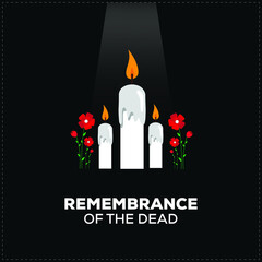 Remembrance of the Dead. Template for background, banner, card, poster. vector illustration.