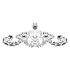 Vintage floral ornament with butterflies for design,Decorative floral ornament