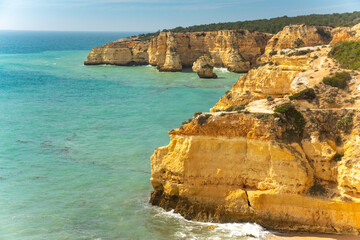 Fototapeta na wymiar Natural caves and beach, Algarve Portugal