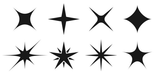 Sparkle star icons, web design elements