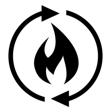 Burn calories icon, metabolism symbol