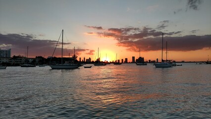 Fototapeta premium sunset in the harbor