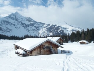 winter landscape in raurisertal in austrian alps