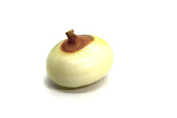 Onions close up on a white background