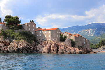 Fototapeta na wymiar Sveti Stefan island and resort in Montenegro