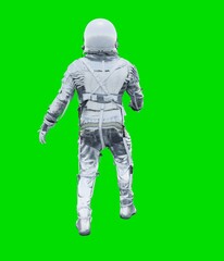 Astronaut isolated on green background