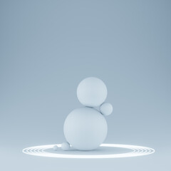 Light blue colored spheres, 3d render