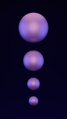 abstract pink sphere against dark background, 3d render